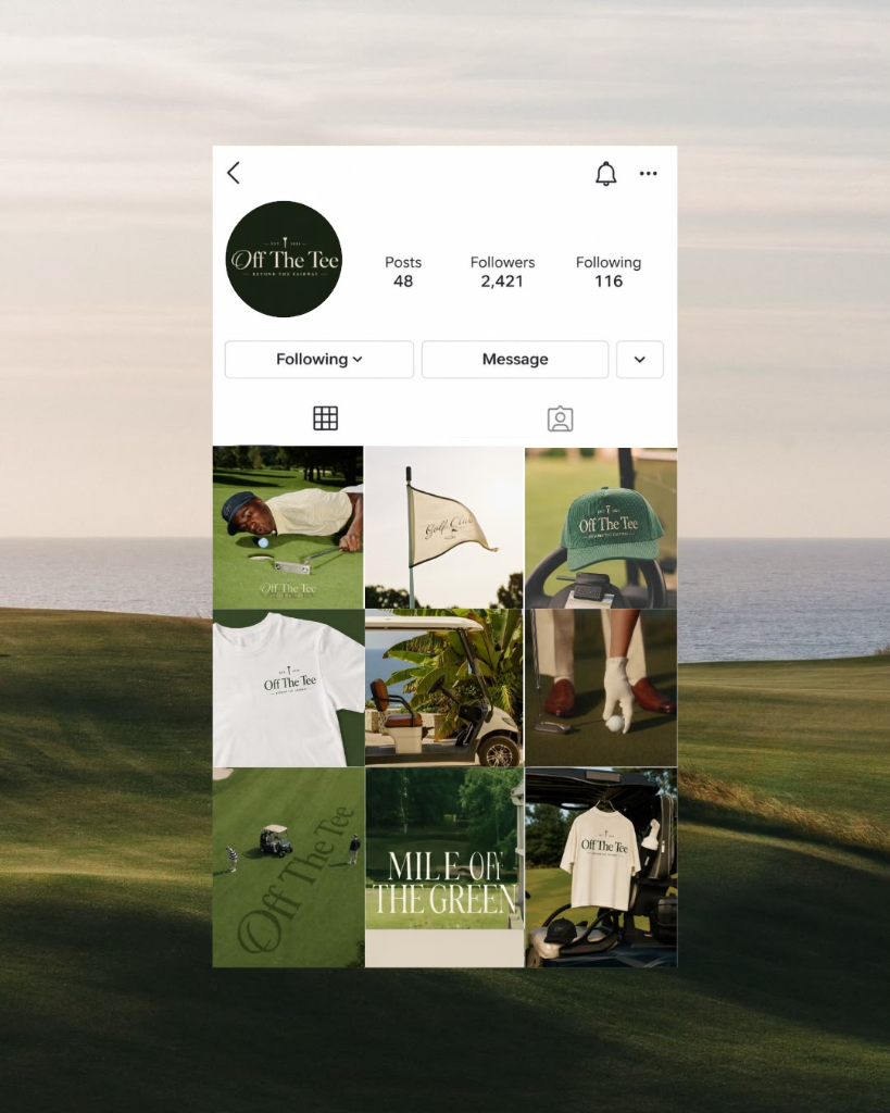 Off The Tee social media mockup feed grid