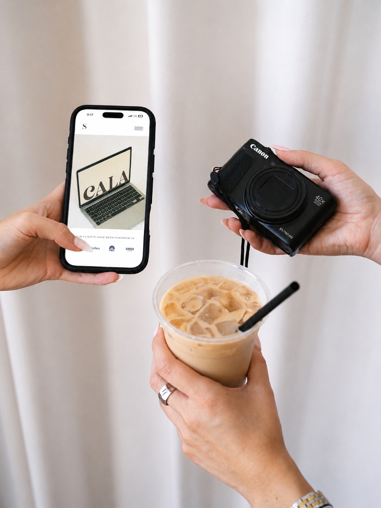 Social Media Management - Cala Creative Agency behind the scenes phone content shoot